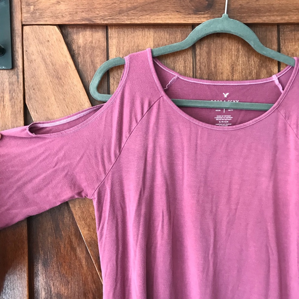 AE Soft & Sexy Cold Shoulder Long Sleeve Tee